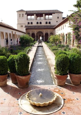 Fountian, Bahçe, Alhambra palace, Granada, İspanya