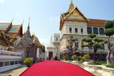 Kırmızı halı, enrance, Chakri Maha Prasat, The Grand Palace, Bangkok, Tayland, Asya