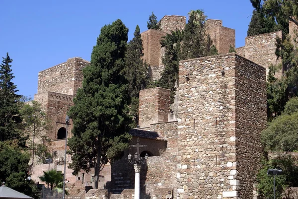 Alcazaba, Gibralfaro Kalesi, Malaga Kalesi, Malaga, Endülüs, İspanya — Stok fotoğraf