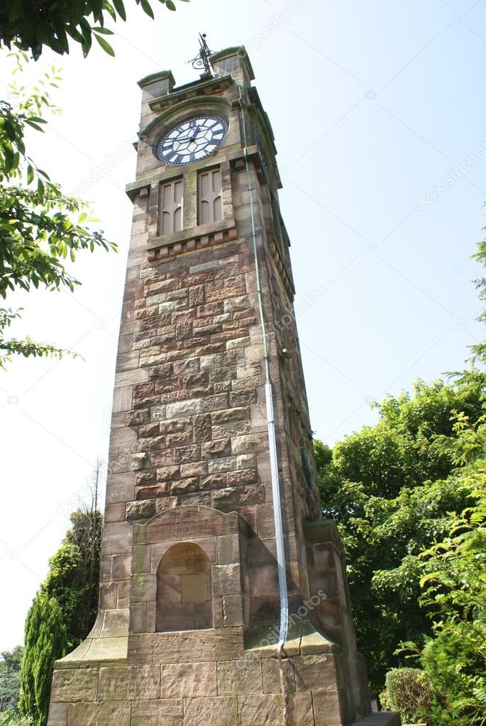 The Adams clock tower, Tunstall park, Staffordshire, England