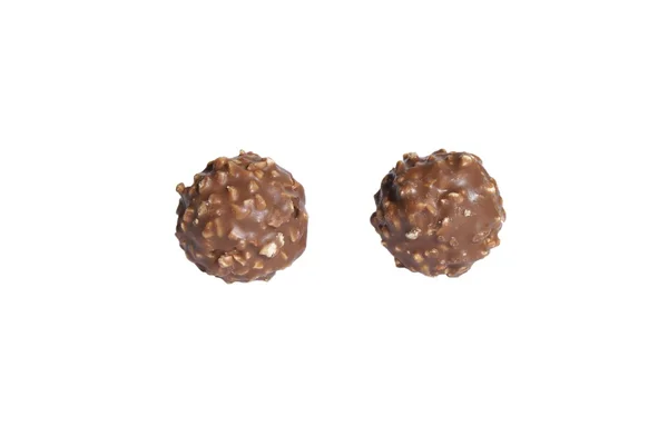 Chocolade hazelnoot. afgeronde hazelnoot chocolade. afgeronde chocolade met hazelnoot — Stockfoto