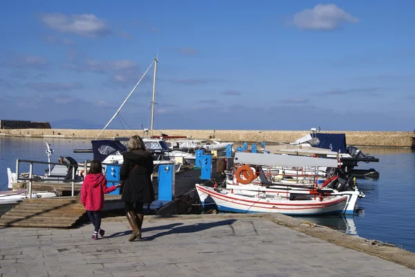Il porto veneziano, vecchio porto, Chania, Creta, Grecia — Foto Stock