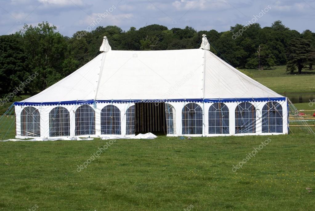Tent in a field. marquee for event or show. tent for a celebration, event, or show