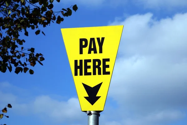 Pay here sign — Stock Photo, Image