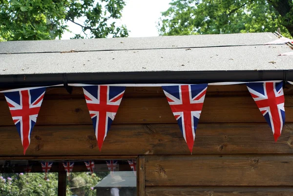 Τριγωνικό Union Jack σημαίες ή buntings. διακόσμηση — Φωτογραφία Αρχείου