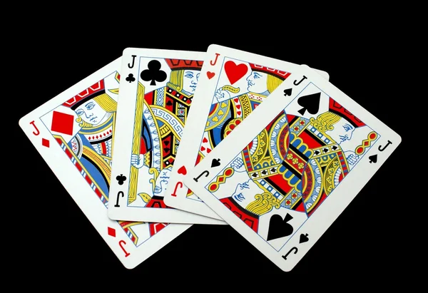 Jack cards of all four suits — Stock Photo, Image