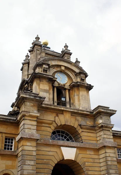Clock tower over an entrance, Blenheim Palace, Woodstock, Oxfordshire, England — Stock Photo, Image