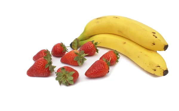 Banana and strawberry — Stock Photo, Image