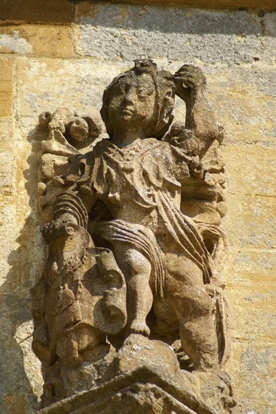 Statue mit Schild — Stockfoto