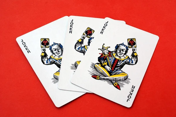 Brincalhão. joker cartão de jogar — Fotografia de Stock