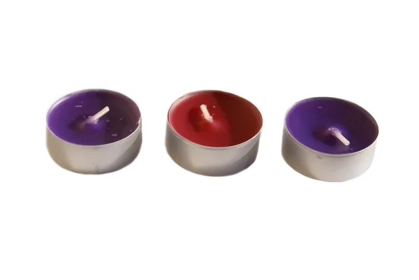 Candele profumate in tazza di metallo — Foto Stock