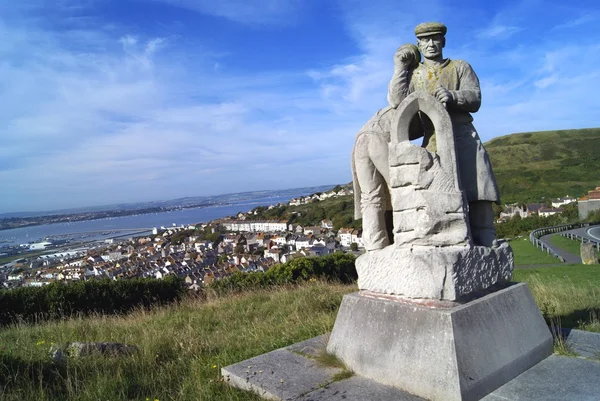 精神的波特兰雕像、 波特兰岛，小岛的波特兰市，多塞特郡，英格兰 — 图库照片