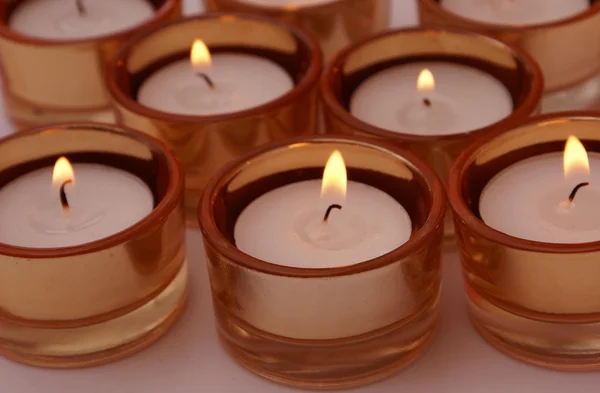 Set von brennenden Kerzen — Stockfoto