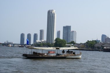 Chao Phraya Nehri'nin, Bangkok, Tayland, Asya bankanın açık görünüm