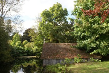 Lakeside, kayıkhane scotney Kalesi, Lamberhurst, Kent, İngiltere