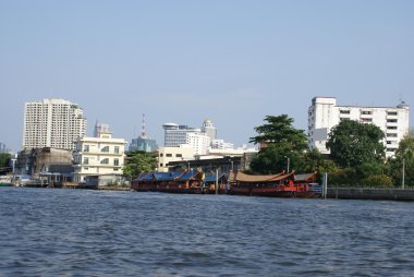Açık sahne, nehir Chao Phraya, Bangkok, Tayland, Asya