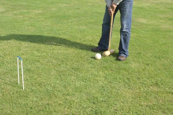 Croquet. jogar croquet — Fotografia de Stock