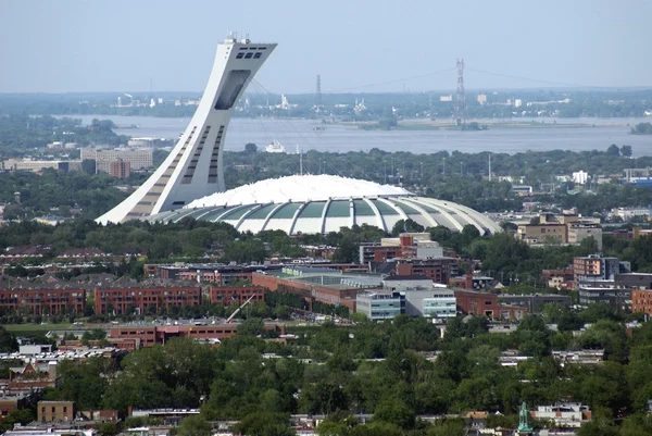 Luchtfoto, Montreal Biodome, Montreal stad, Québec, Canada — Stockfoto