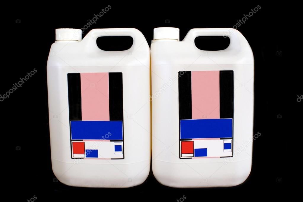 Bottles. fuel. paraffin. petrol containers. cleaning product.