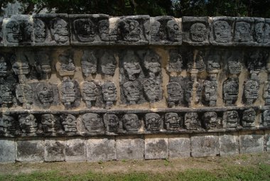 Tzompantli veya veya kafatası raf, Chichen Itza, Meksika