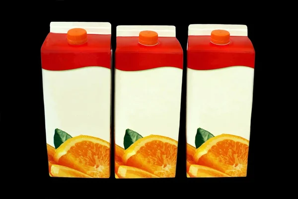 Paquetes de bebida de jugo de naranja — Foto de Stock