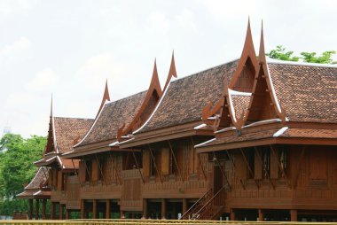 bangkok, Tayland, Asya dusit sarayında vimanmek konağının bahçesinde yazlıklar