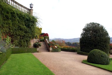 Powis Castle garden in England clipart