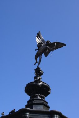 Eros sculpture of The Shaftesbury Memorial Fountain in Piccadilly Circus, London, England clipart