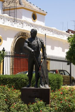 Statue of Curro Romero at Plaza de Toros de la Maestranza in Seville, Spain, Europe