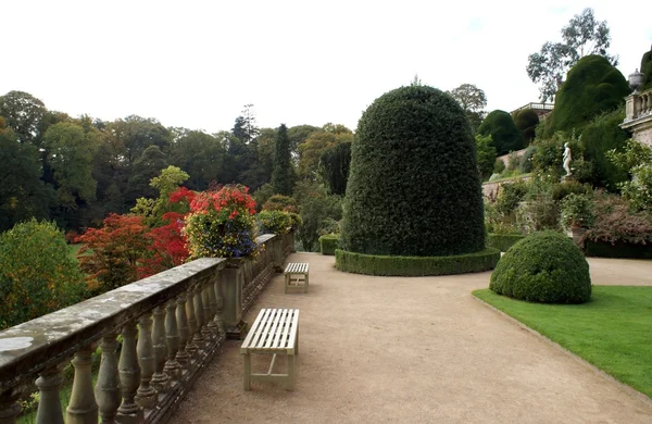 Powis Castle garden di Welshpool, Powys, Wales, Inggris, Eropa — Stok Foto