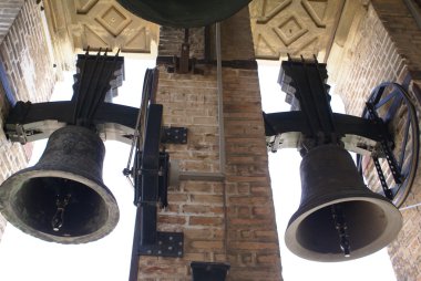 La Giralda çan kulesi Seville Katedrali Andalusia, İspanya çan