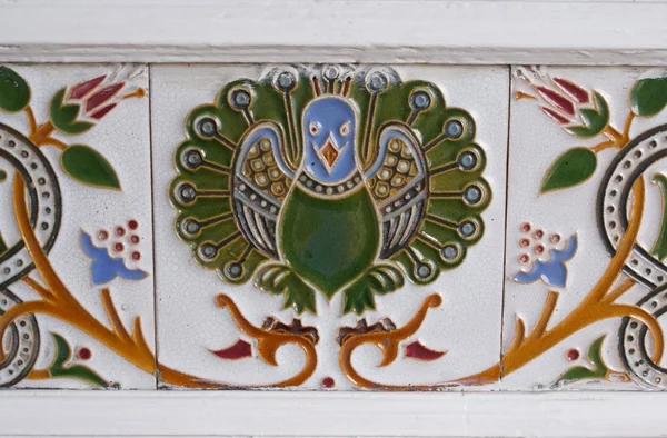 马赛克瓷砖的孔雀 — 图库照片