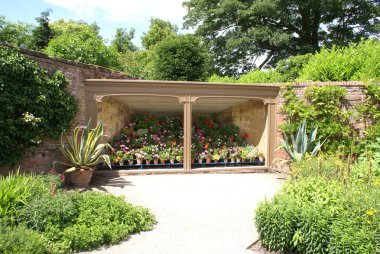 bitki kapları ve Bahçe yolu