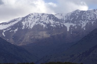 Kar dağlar Stylos, Girit, Yunanistan, Avrupa'nın kış sahne