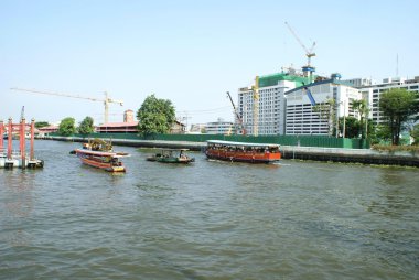 Chao Phraya Nehri'nin Bangkok, Tayland, Asya