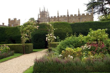 Sudeley Castle and church garden in England clipart