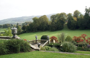 Powis Castle garden in Wales, England clipart