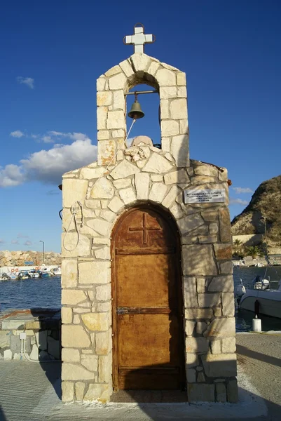 Greek church at Kalyves beach in Crete, Greece — Stock Photo, Image