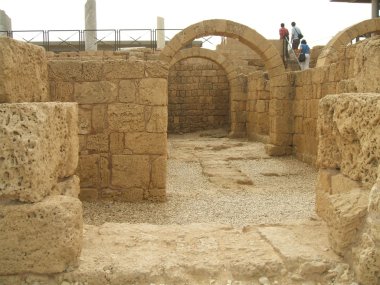 The Roman ruins of Caesarea Maritima in Israel clipart