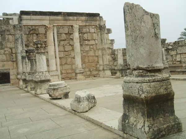 Kafarnaum Wielkiej Synagogi w Izraelu — Zdjęcie stockowe