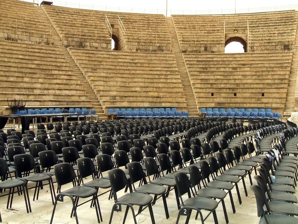 Caesarea Maritima İsrail Roma Tiyatrosu kalıntıları — Stok fotoğraf