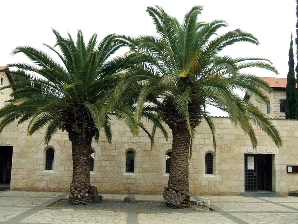 Kilise çarpım girişinde Tabgha, İsrail — Stok fotoğraf