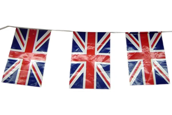 Union Jack bunting πλαστική διακόσμηση. Ηνωμένο Βασίλειο bunting — Φωτογραφία Αρχείου