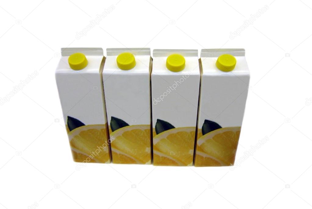 Packs of grapefruit juice drink