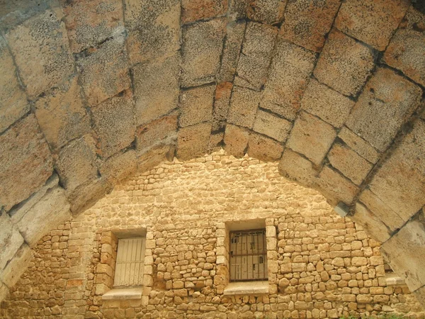 Arquitectura medieval cruzada en la ciudad vieja de Akko, Acre, Israel —  Fotos de Stock
