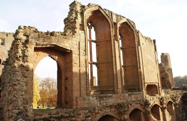 Kenilworth Castle Ruinen Informationen in England Stockbild