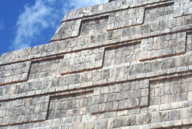 El Castillo. Meksika'daki Yucatan Tapınağı ayrıntıları