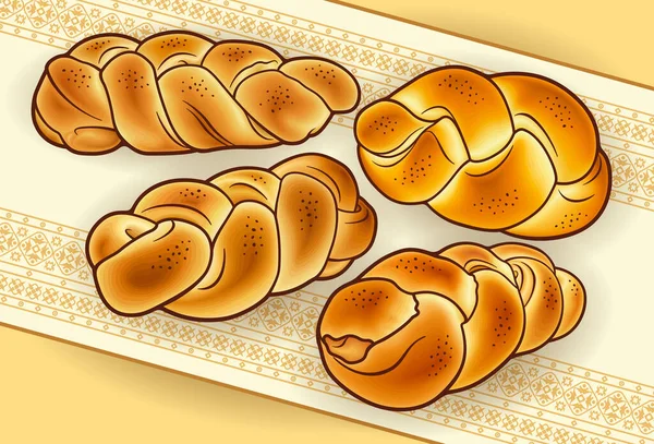 Buns hand getekend vector doodles illustratie. — Stockvector