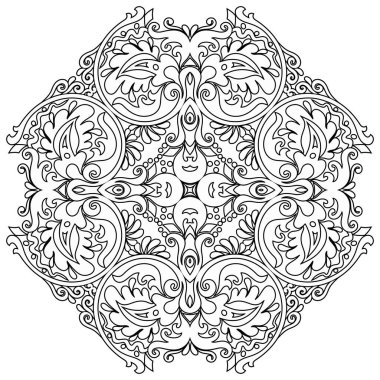 Vektör soyut çiçekli etnik süsleme