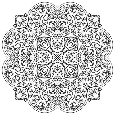 Vektör soyut çiçekli etnik süsleme